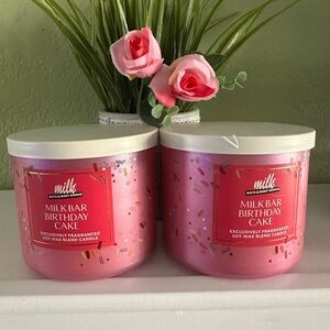 NEW BBW X2 MILKBAR BIRTHDAY CAKE CANDLE BUNDLE